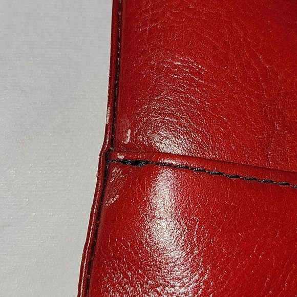 Rolfs Genuine Red Leather Handbag - Picture 3 of 6